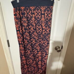 Joe B Navy and Orange Maxi Skirt